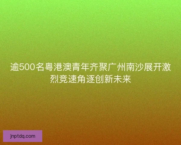 逾500名粤港澳青年齐聚广州南沙展开激烈竞速角逐创新未来