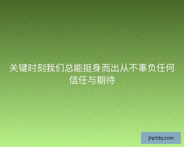 关键时刻我们总能挺身而出从不辜负任何信任与期待 关键时刻我们总能挺身而出从不辜负任何信任与期待